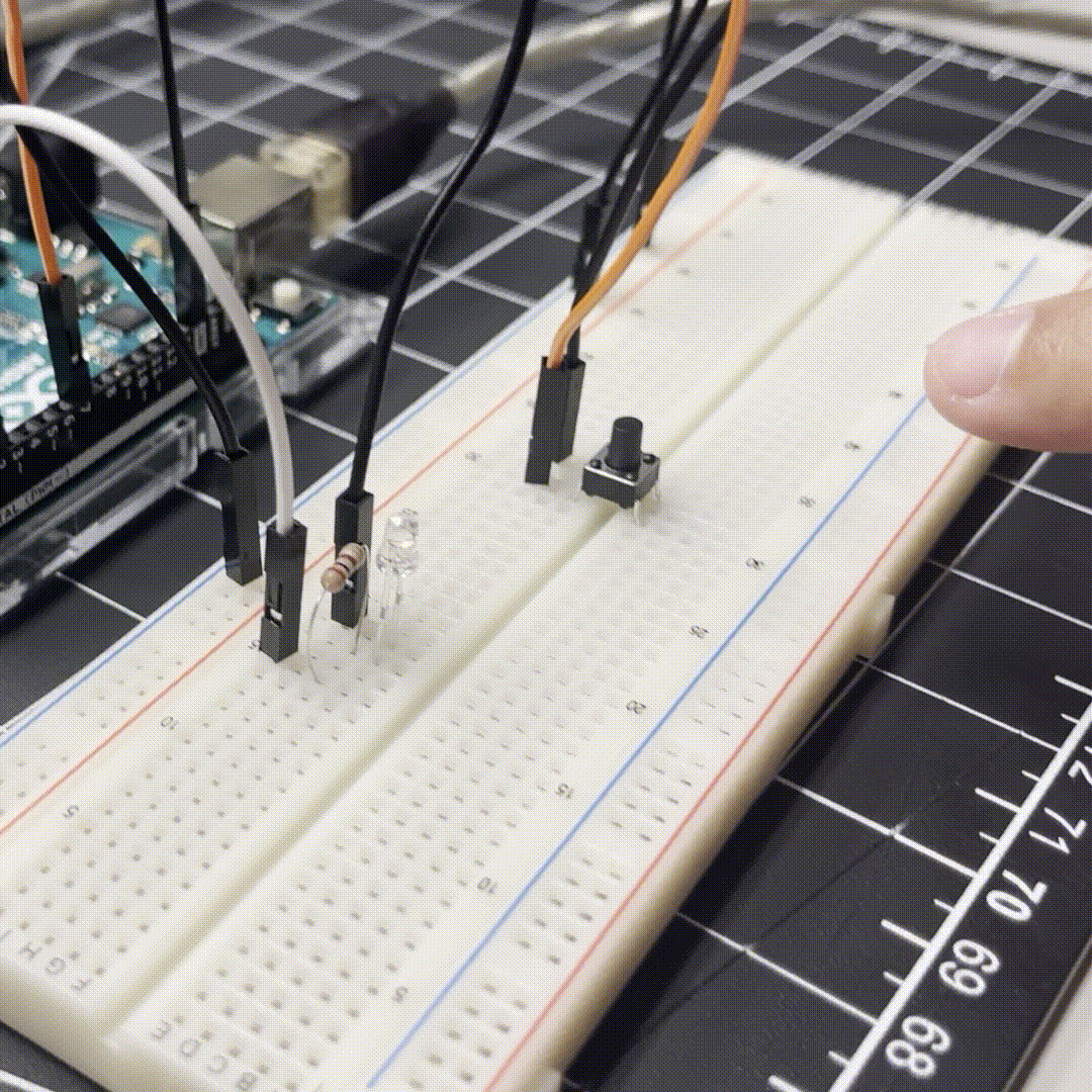 We later added a button to our circut allowing us to control when the circut is completed.