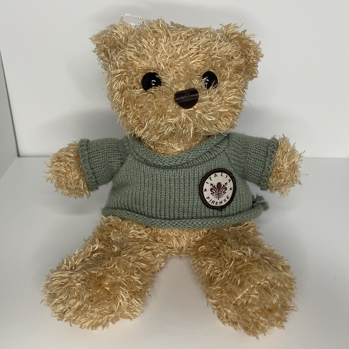 Our second candidate is Mario, he is a small-medium sized bear. Mario is good for another variation of smaller sizes. He would be the best for hiding the sensors since he has a lovely sweater. Hug-wise he would also be a good fit. 