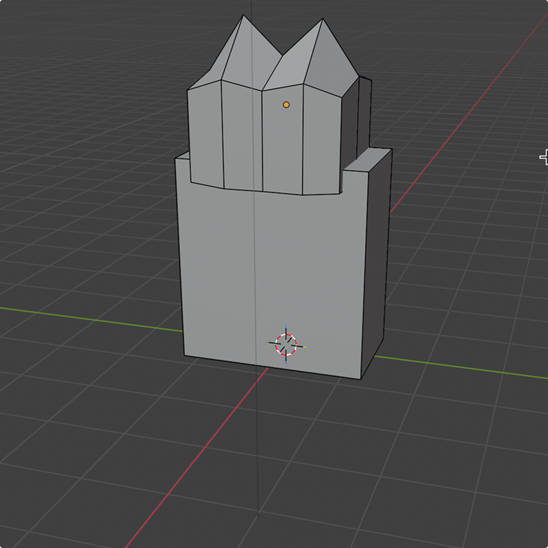 Softened the face, the started with the body. Tried out “add cube” function. Had some trouble.
